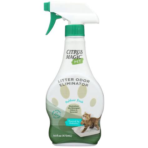 Litter designed to eliminate odors and freshen paws with citrus magic